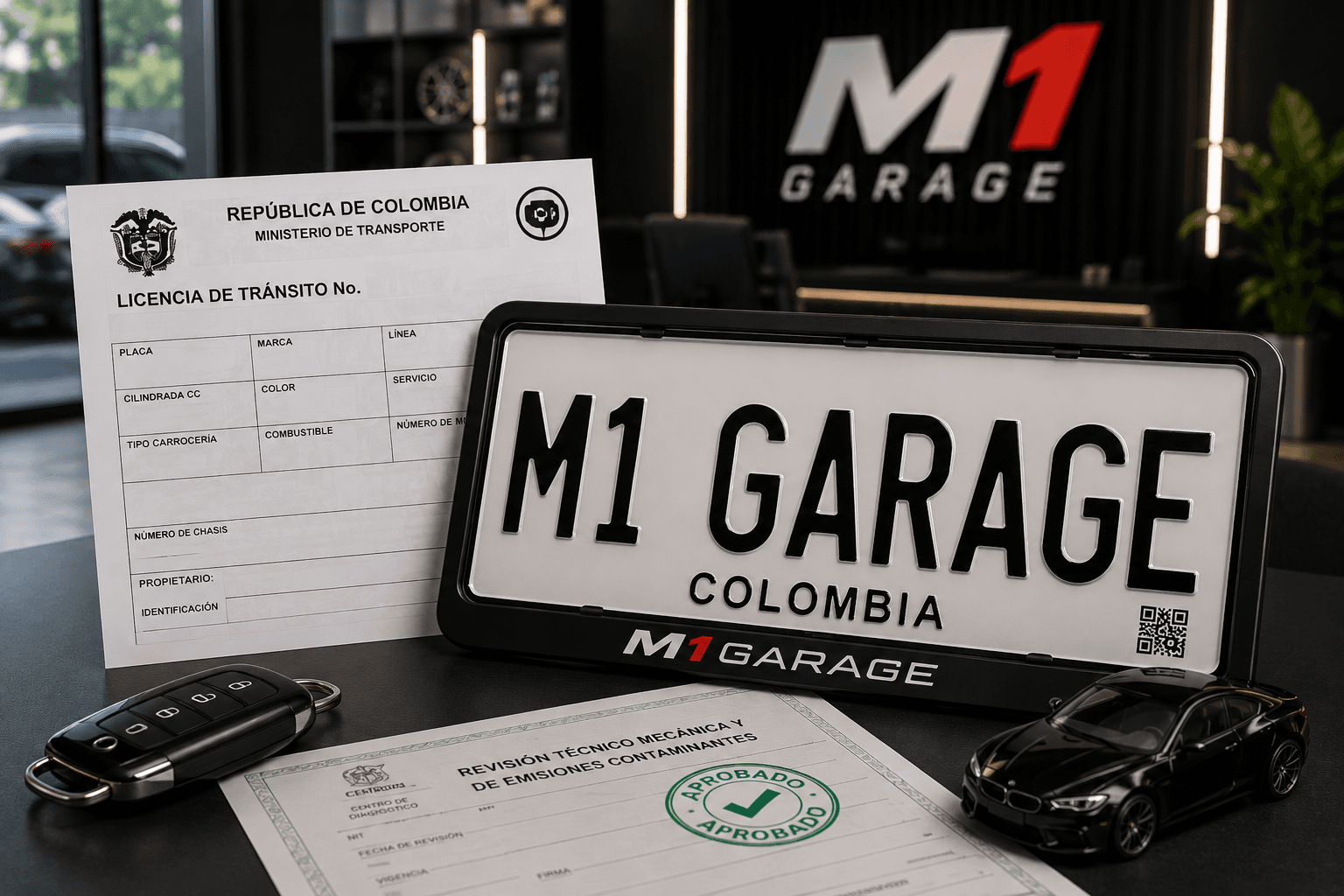 Trámite de matrícula de vehículo premium con M1 Garage
